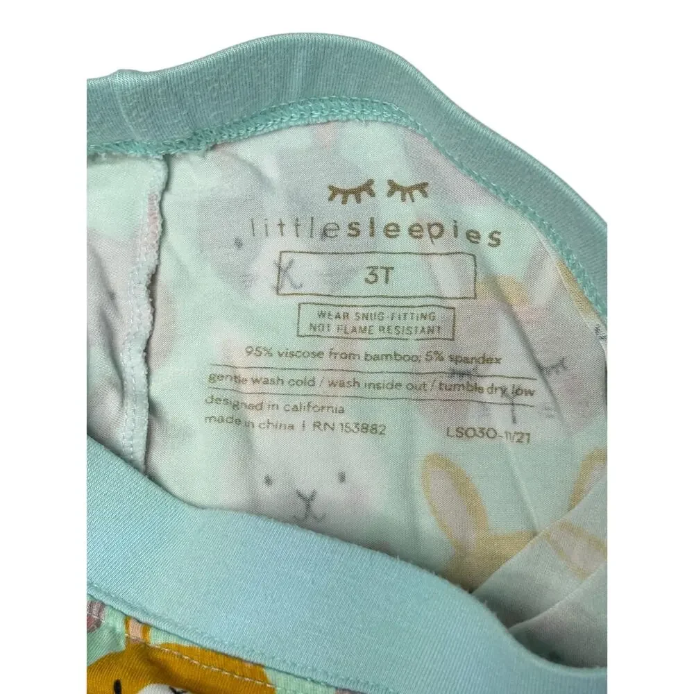 Little Sleepies Bamboo Rad Rabbits Pajama Pants Set Toddler 3T Easter Whimsygoth
